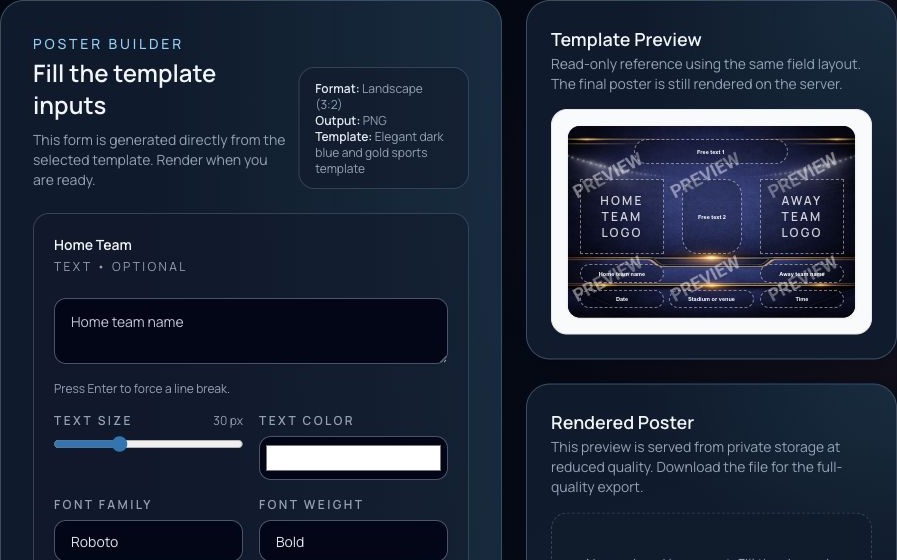 Matchday Template Types
