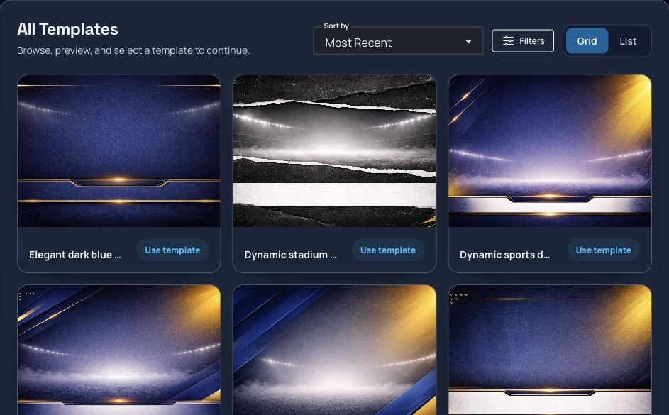 Choose a category and template