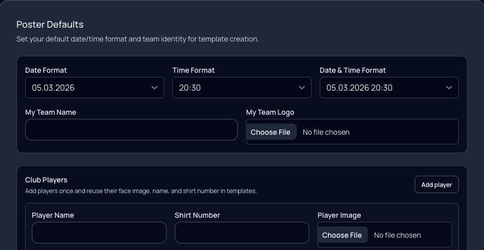 Workspace defaults and poster archive